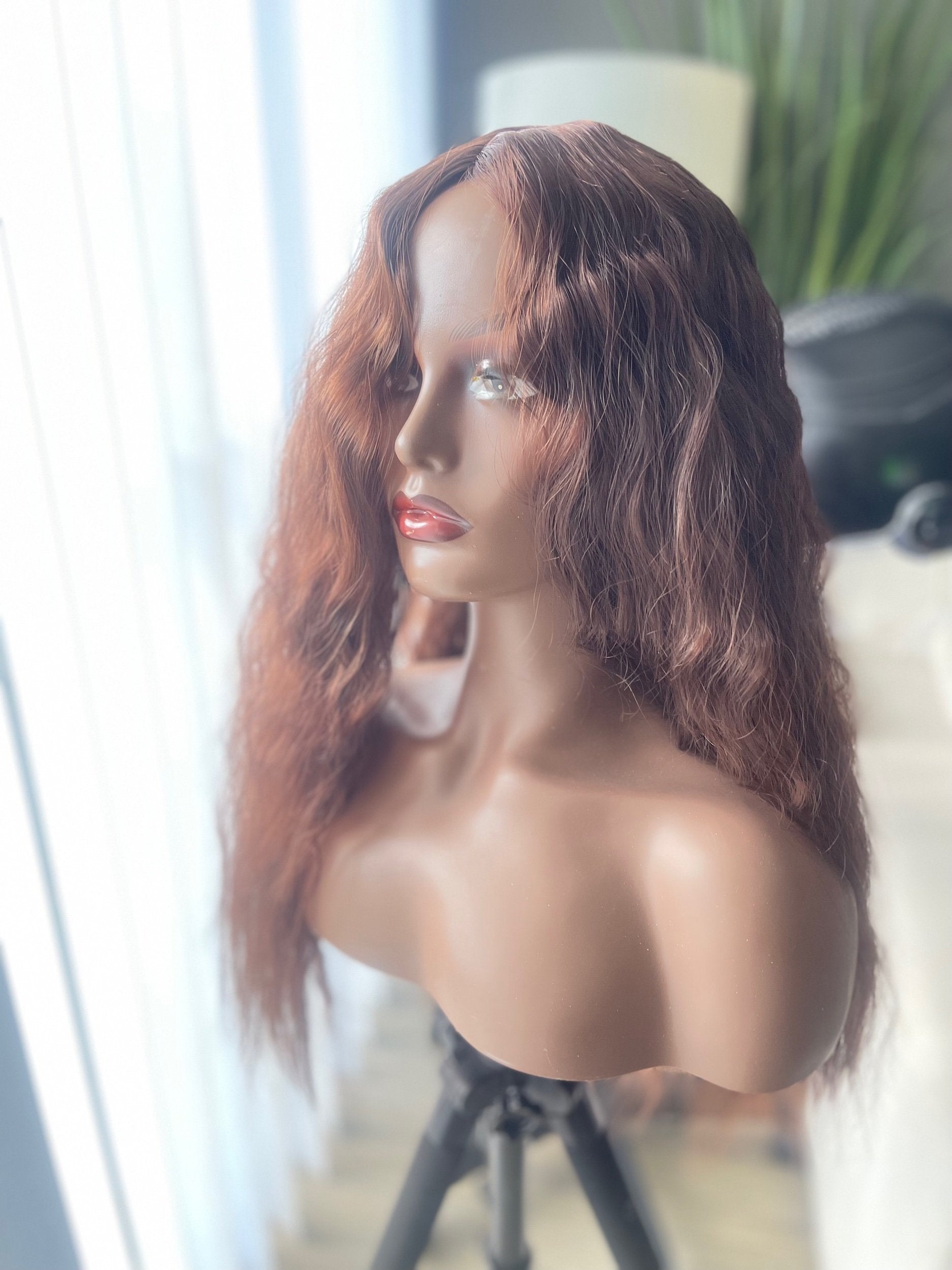 🤎 26” Brown Synthetic Wig – Quick Glam & Go